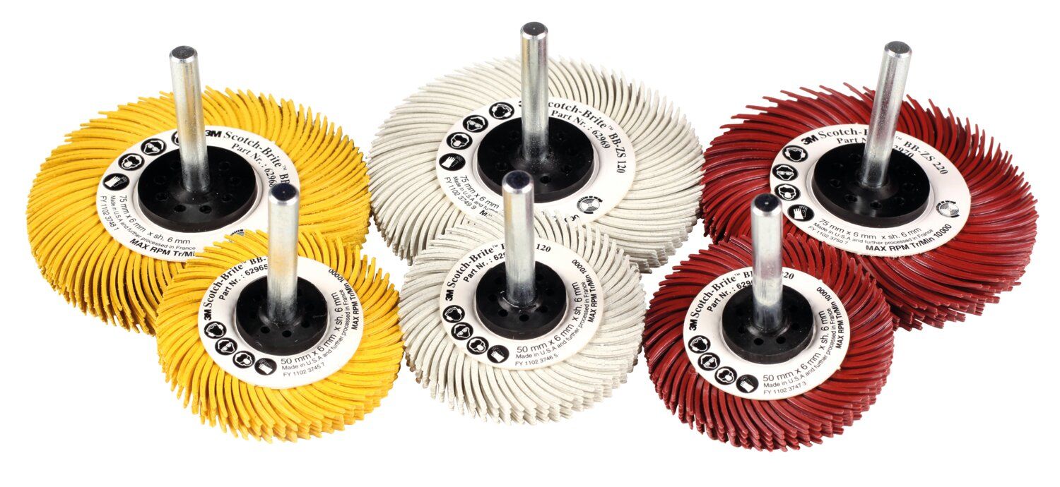 Cepillo BRISTLE sobre potencia SCOTCH-BRITE TIPO C - BB-ZS BRISTLE cepillo sobre vástago SCOTCH-BRIT