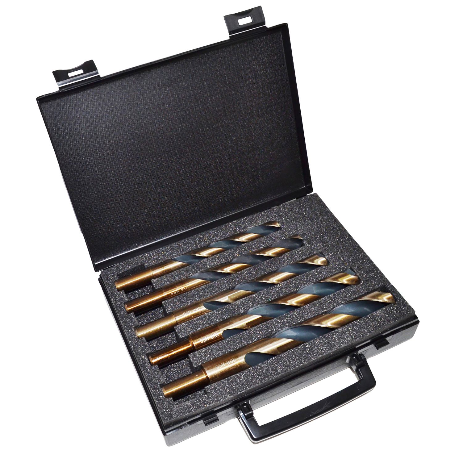 Juego de 5 brocas HSS para metal, cortadas y rectificadas, mango reducido Ø 13 mm