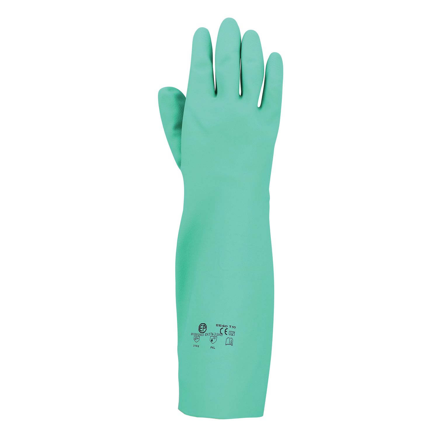 Guante de nitrilo verde 45 cm