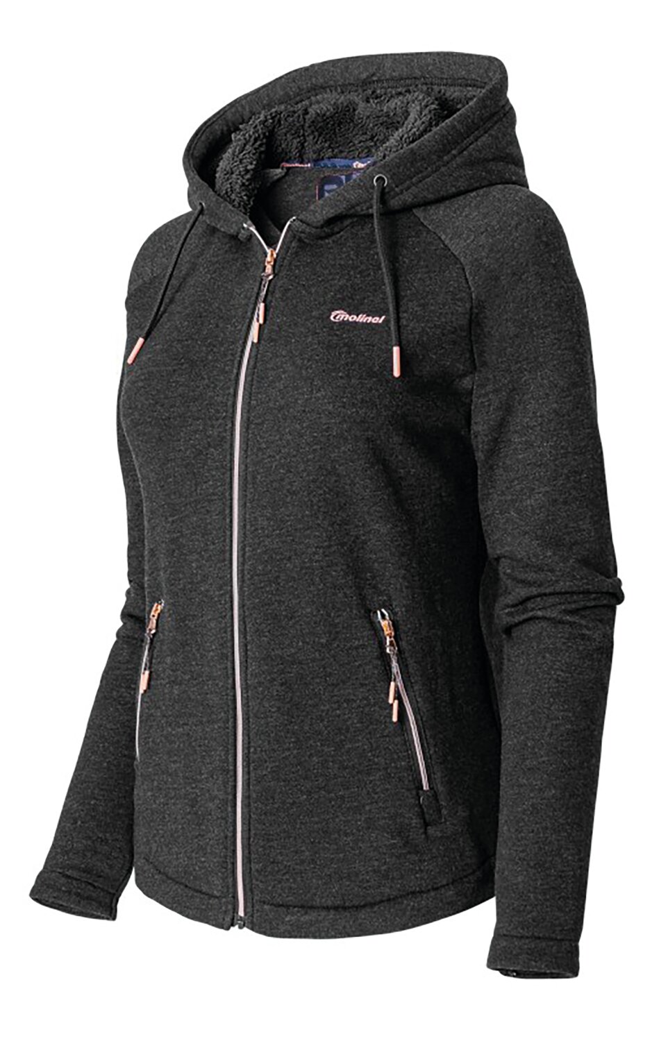 Sudadera con capucha para mujer 0882 Gris antracita moteado