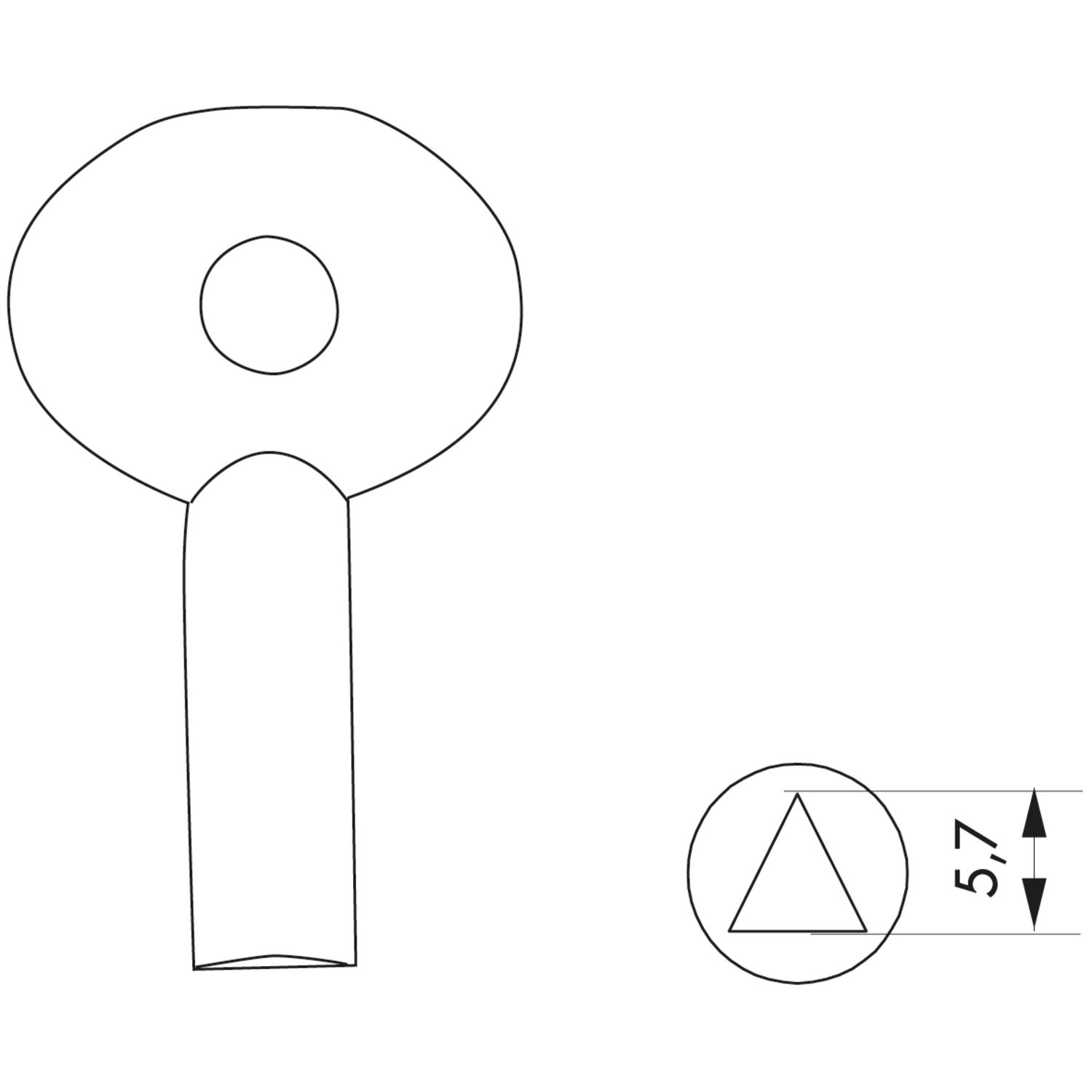 LLAVE TRIANGULAR PARA CANDADOS DE ARTILL