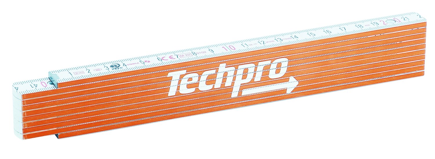 CINTA MÉTRICA PLEGABLE TECHPRO 2M