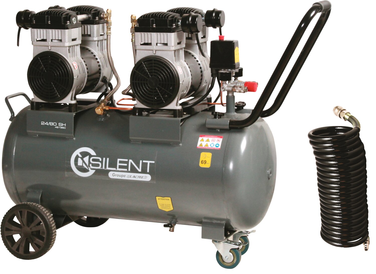 COMPRESOR SILENT 24-80 SH + MANGUERA