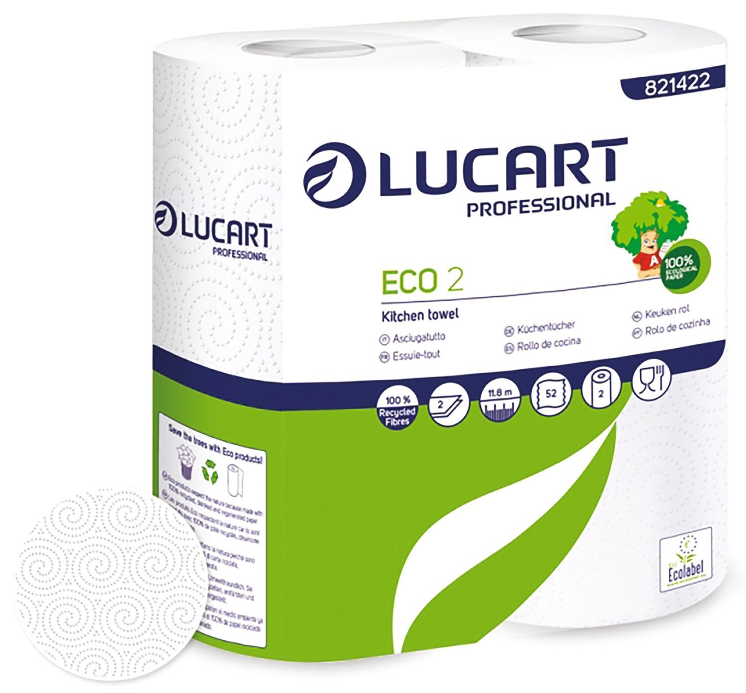 TOALLA DE PAPEL DE 2 CAPAS X2 ROLLOS