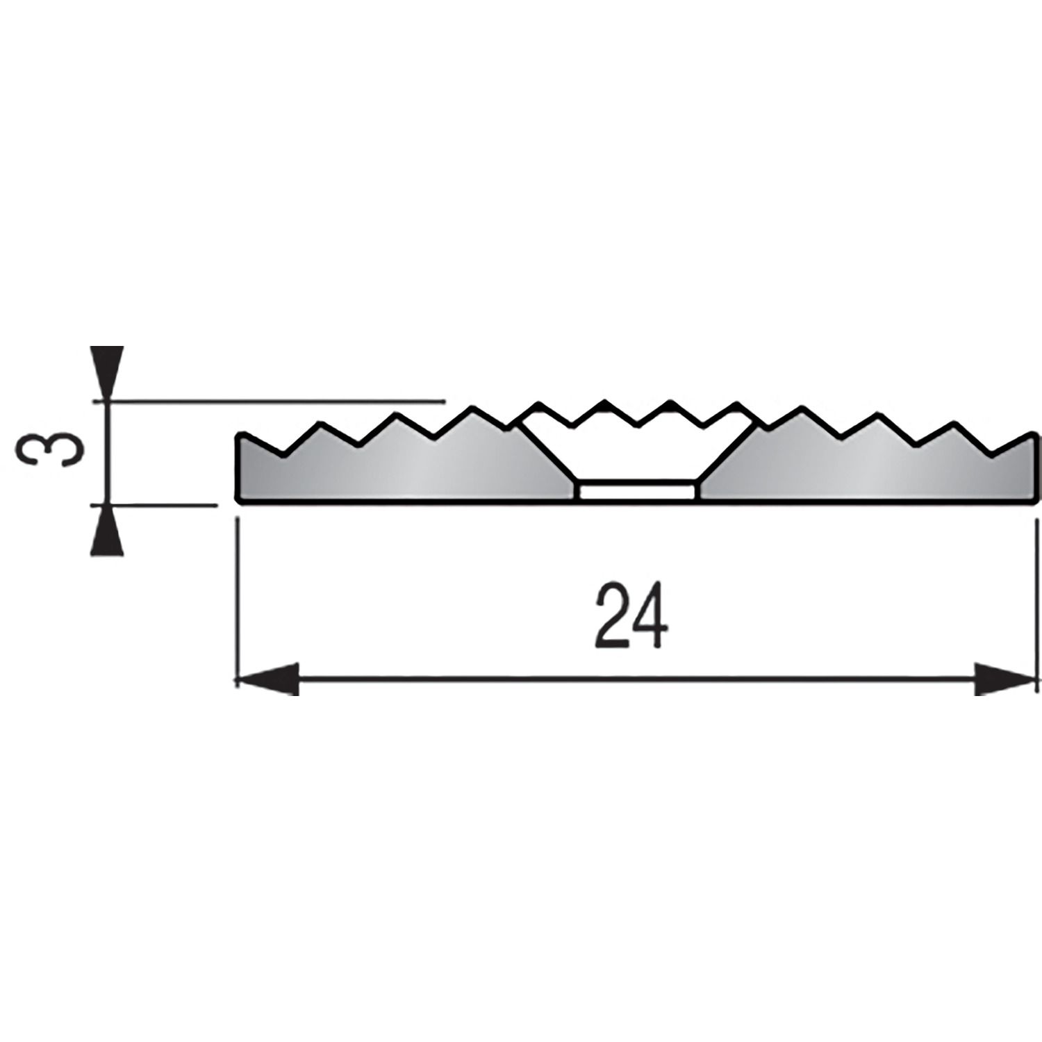 PERFIL ALUMINIO FA32 24X3 TALADRO ALUMIN