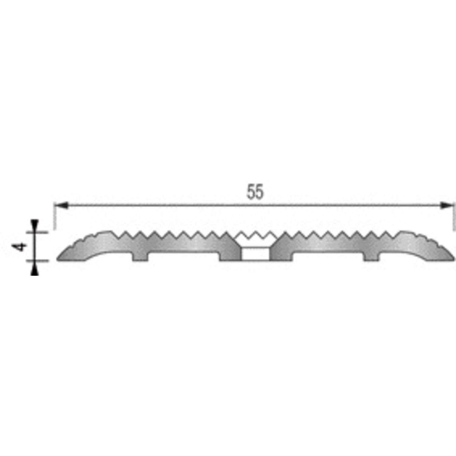PERFIL DE ALUMINIO 55X4MM RANURADO TALAD