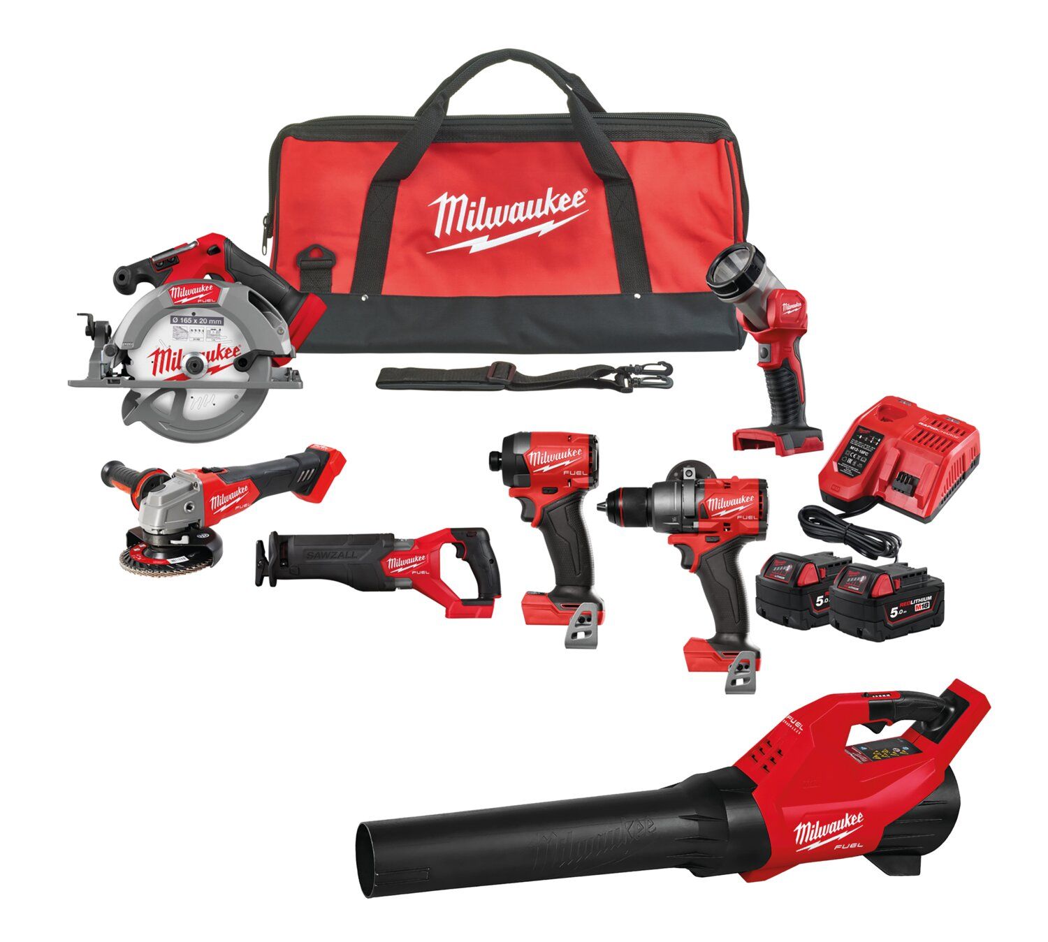 SET DE 6 HERRAMIENTAS 18V + SOPLADOR 18V