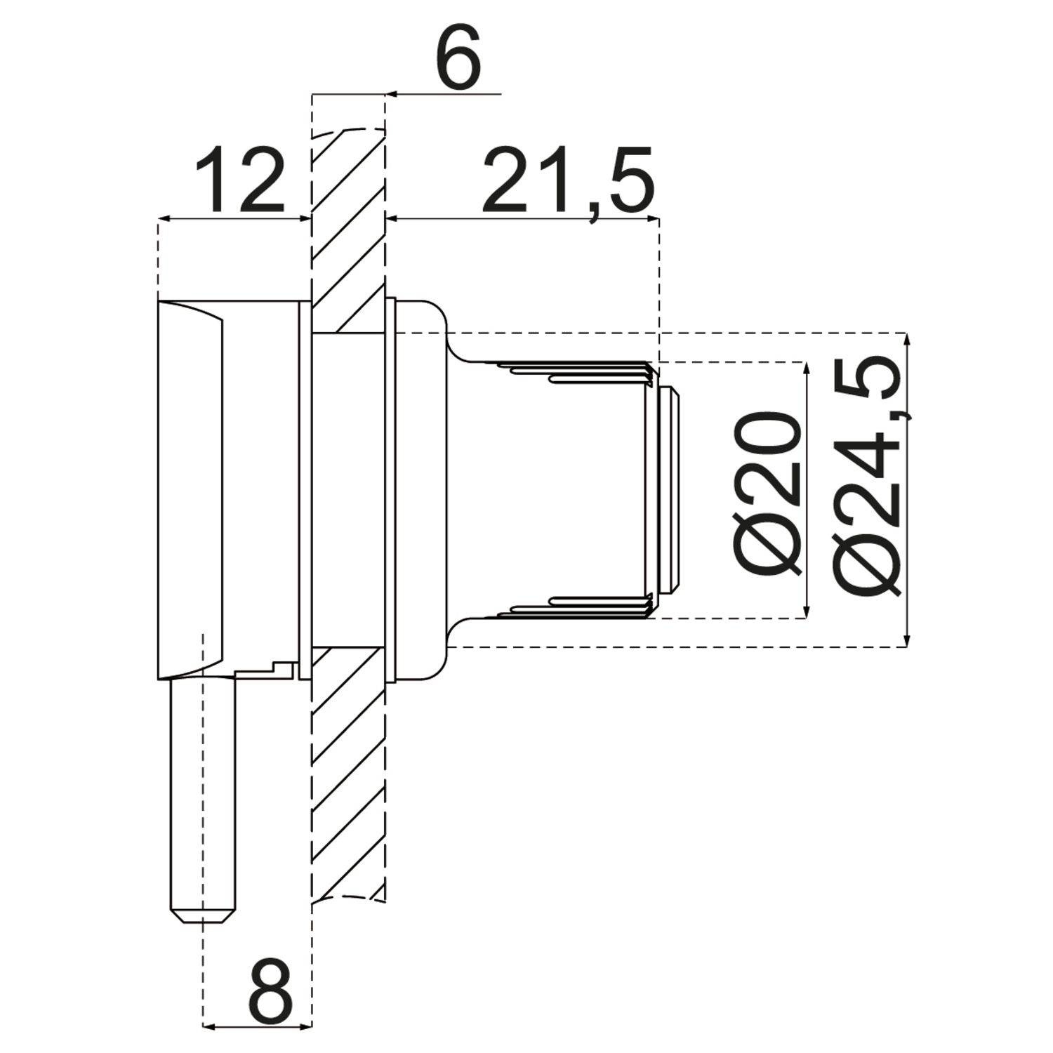 SER P/PTE BATT VERRE D16.5 BAR INTER
