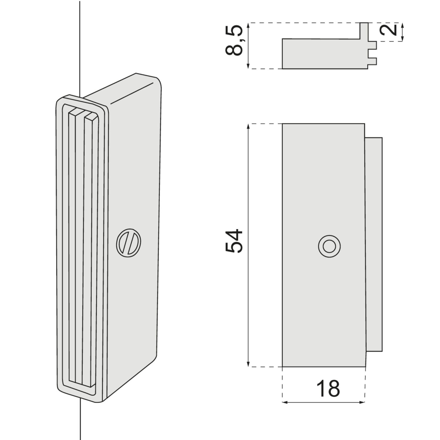 MAGN PLATEX CATCHES SCREW LOCK BLANCO