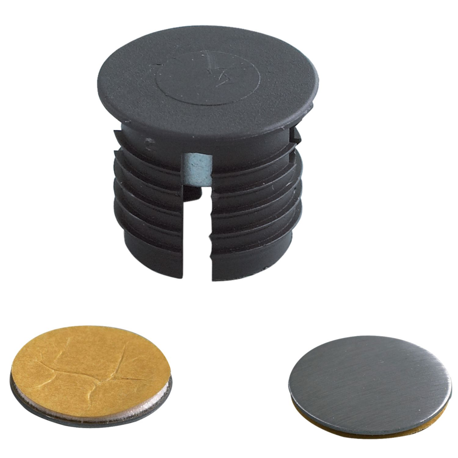 PESTILLO MAGN.EN 10 NEGRO+PLACA ADHESIVA