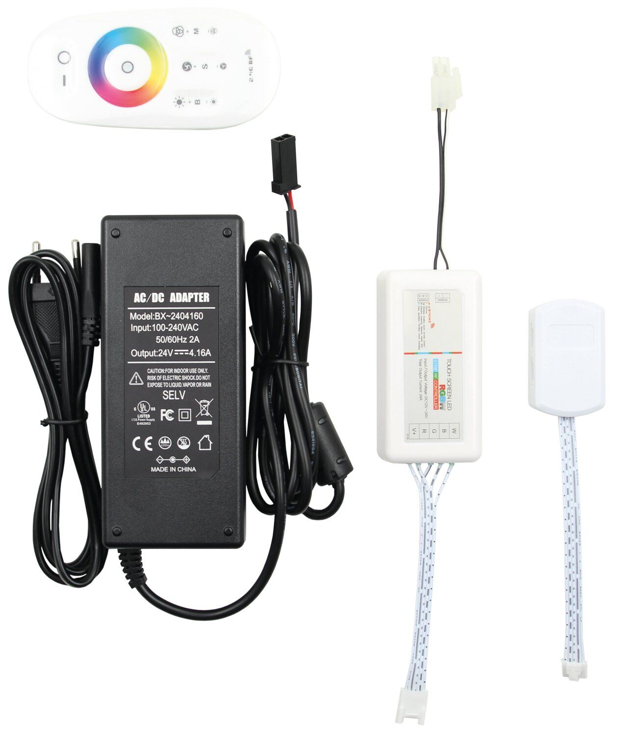 SET TRANSFO RGBW 24V+TELECOM+CONTRO+BOIT