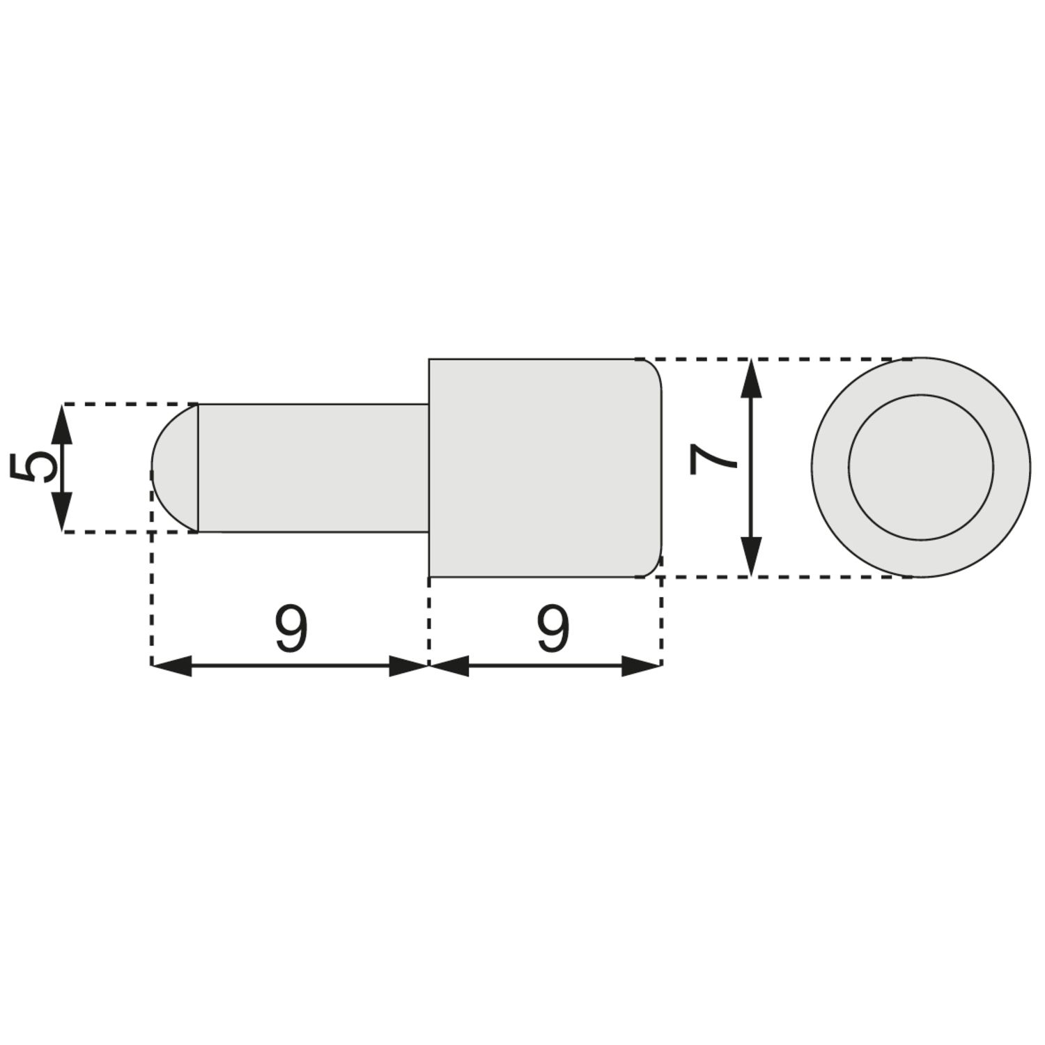 TACO D.7MM /TENON D.5MM AC.ZIN BTE.100