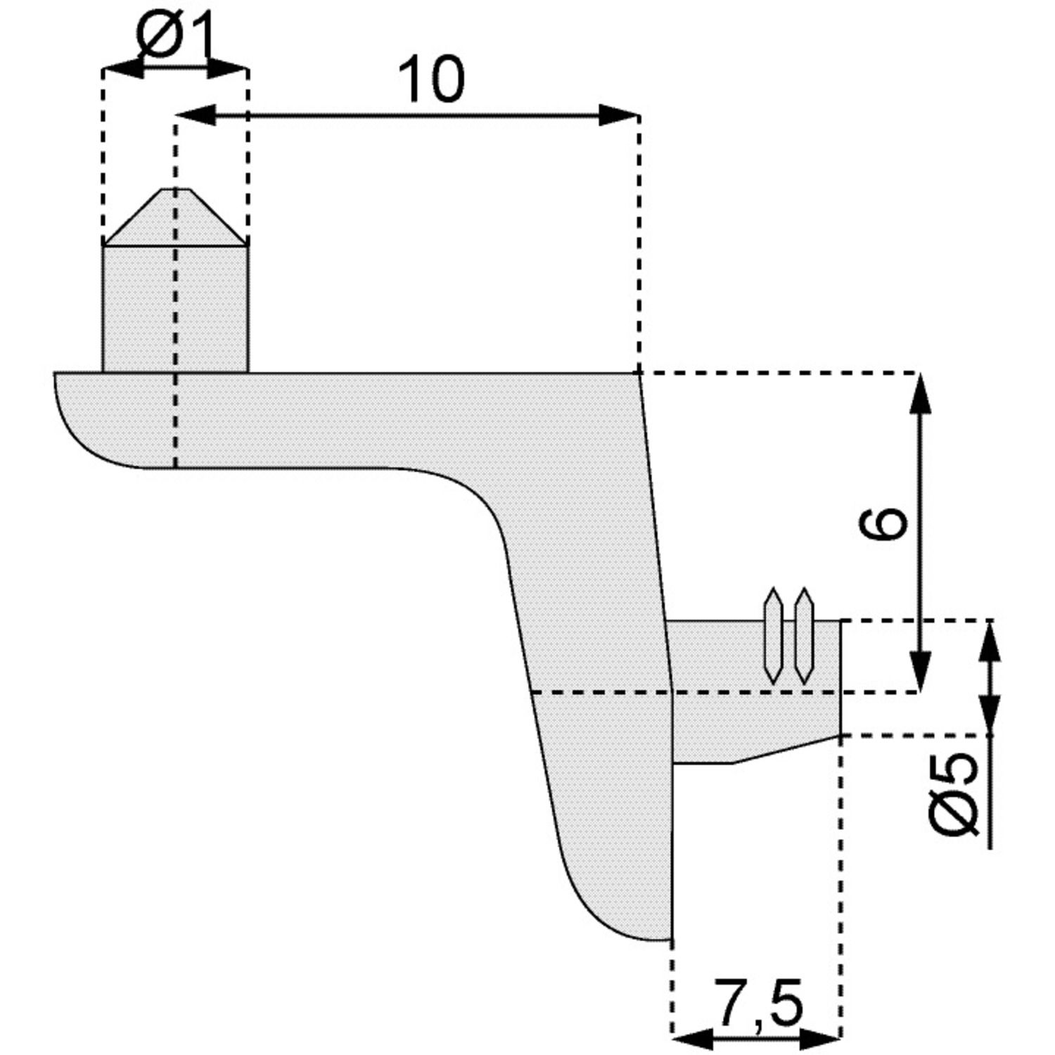 ZAMACK CLEAT P/TABL D4,8MM BTE100
