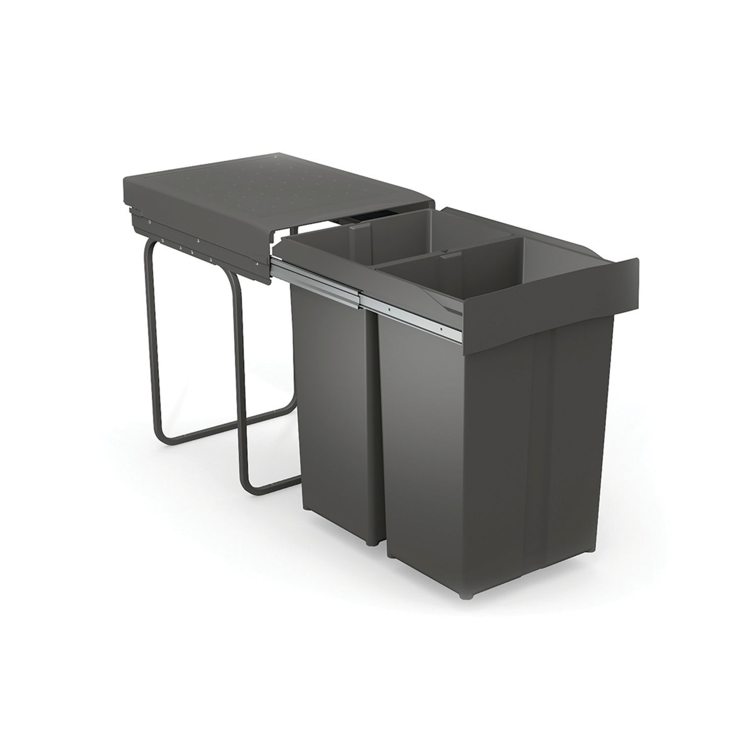 PAPELERA GRANDE 2X29L GRIS ORION