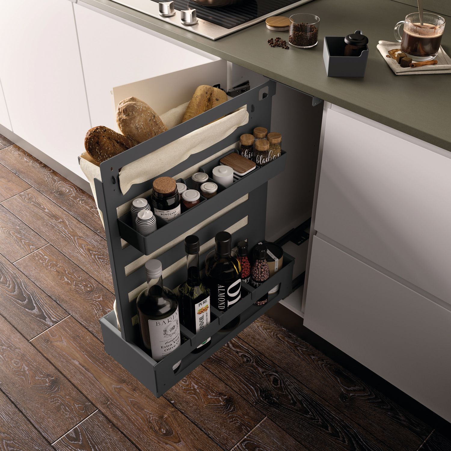MUEBLE BAJO BANDEJA GRIS ORION
