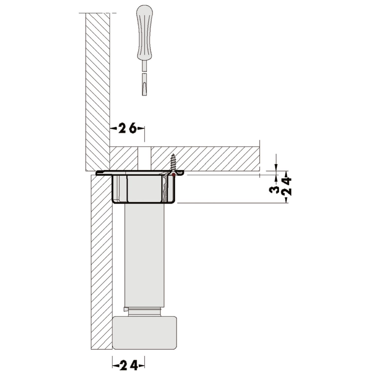 ABS P/PD REG IMP+SPEC BASE ATORNILLABLE