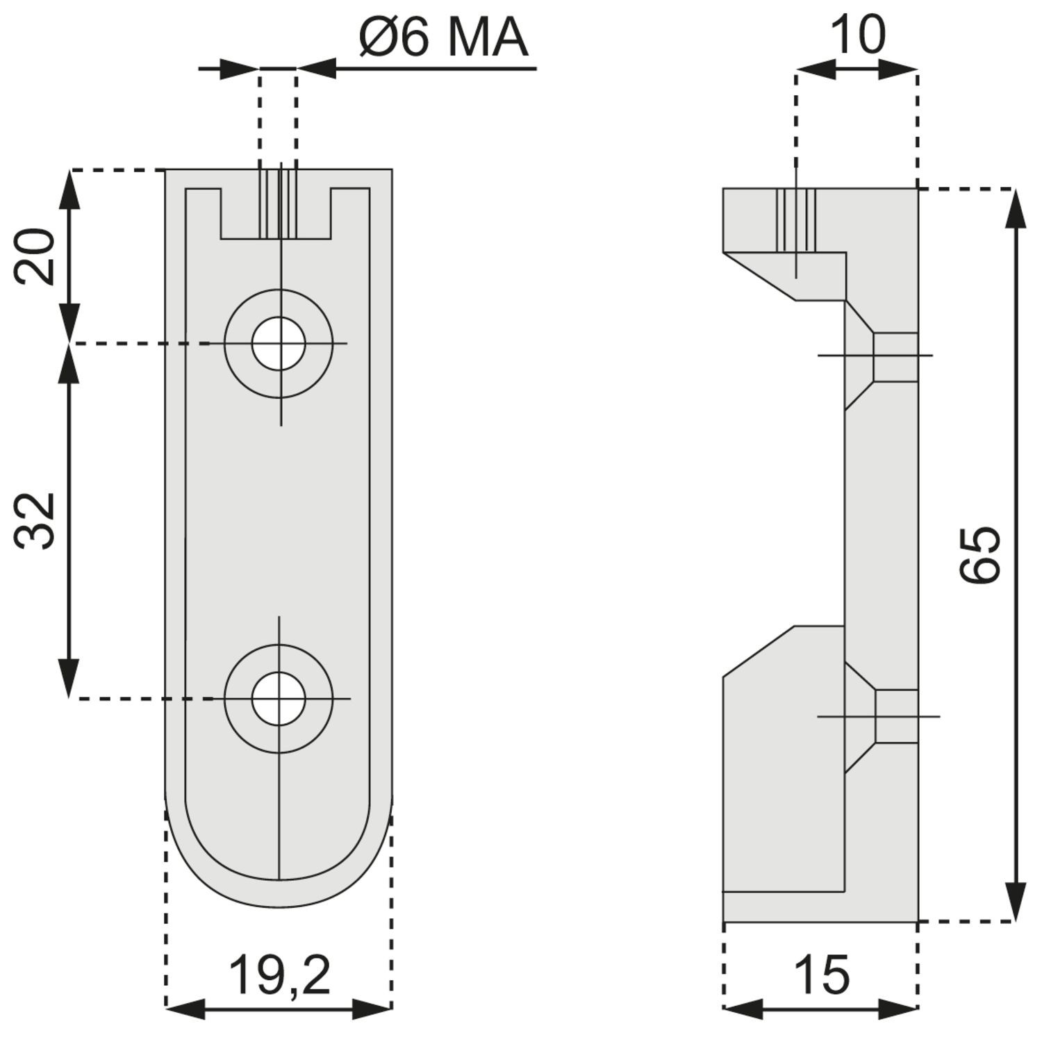 SOPORTE EXTREMO TUBO OV 30X15 ZAMAKCHR