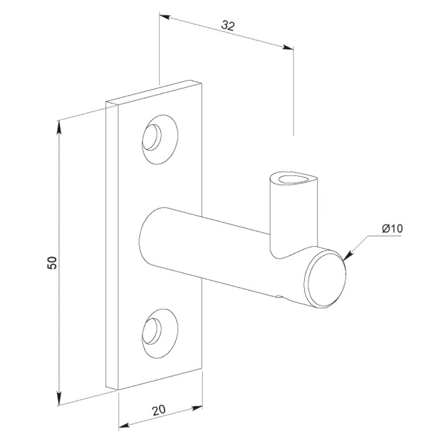 SOPORTE DE TUBO DE ACERO LACADO EN NEGRO