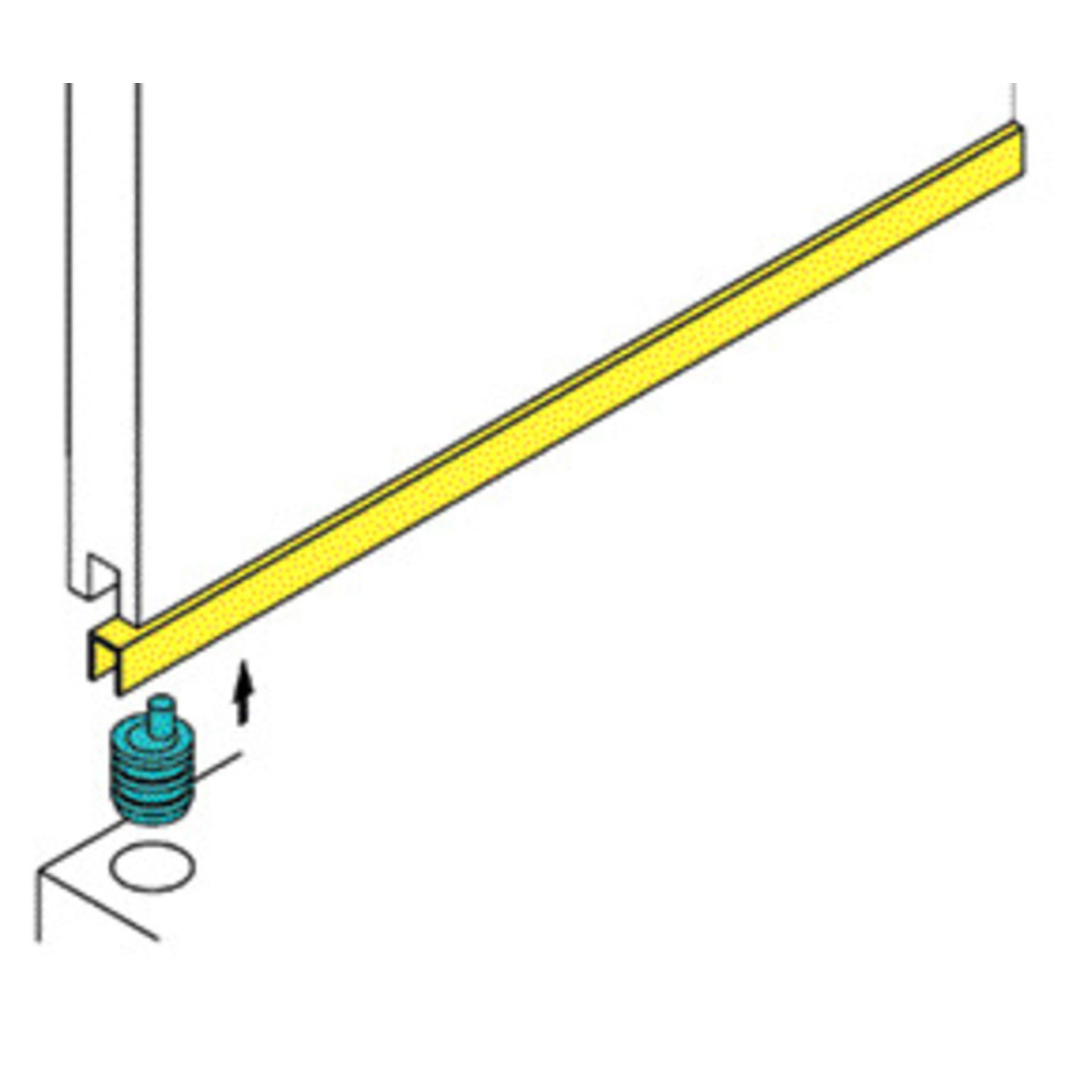 1000/S CARRIL DE NYLON EMPOTRADO 2000MM