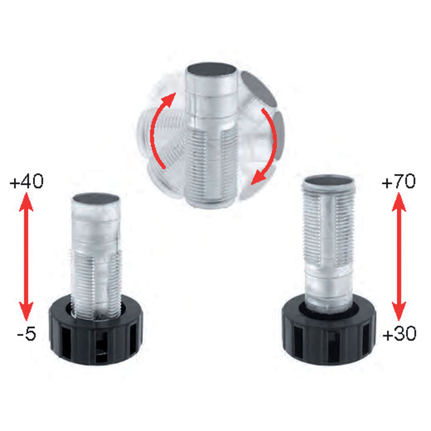 PIE DE ACERO HT95 170 S/BASE 100 COCINA