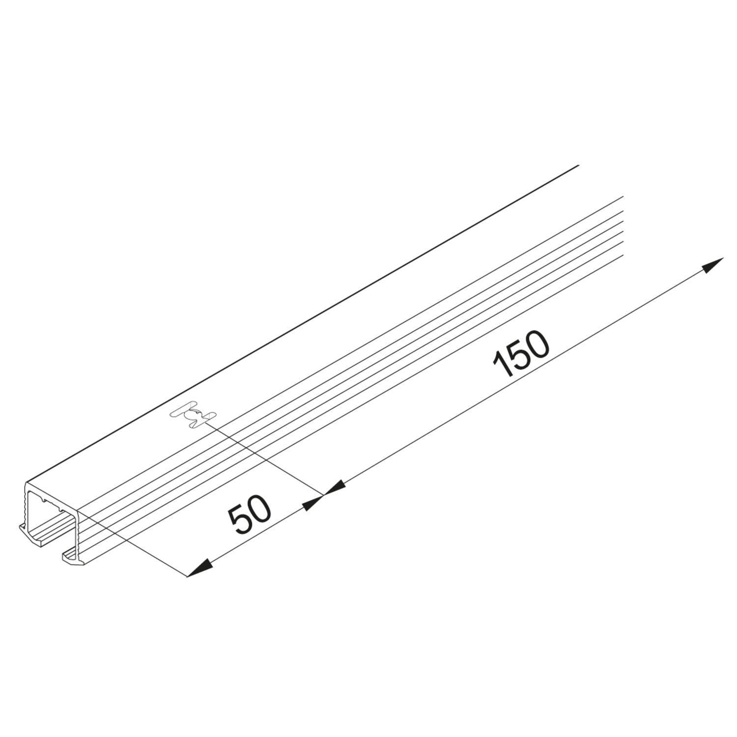 SPLE RAIL HIGH CLIP26/36 L2500 ALU ANOD