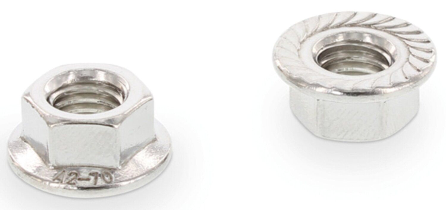 Tuerca con base dentada