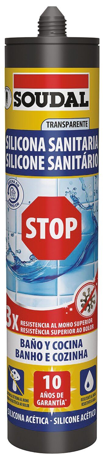 Masilla de silicona sanitaria para detener el moho