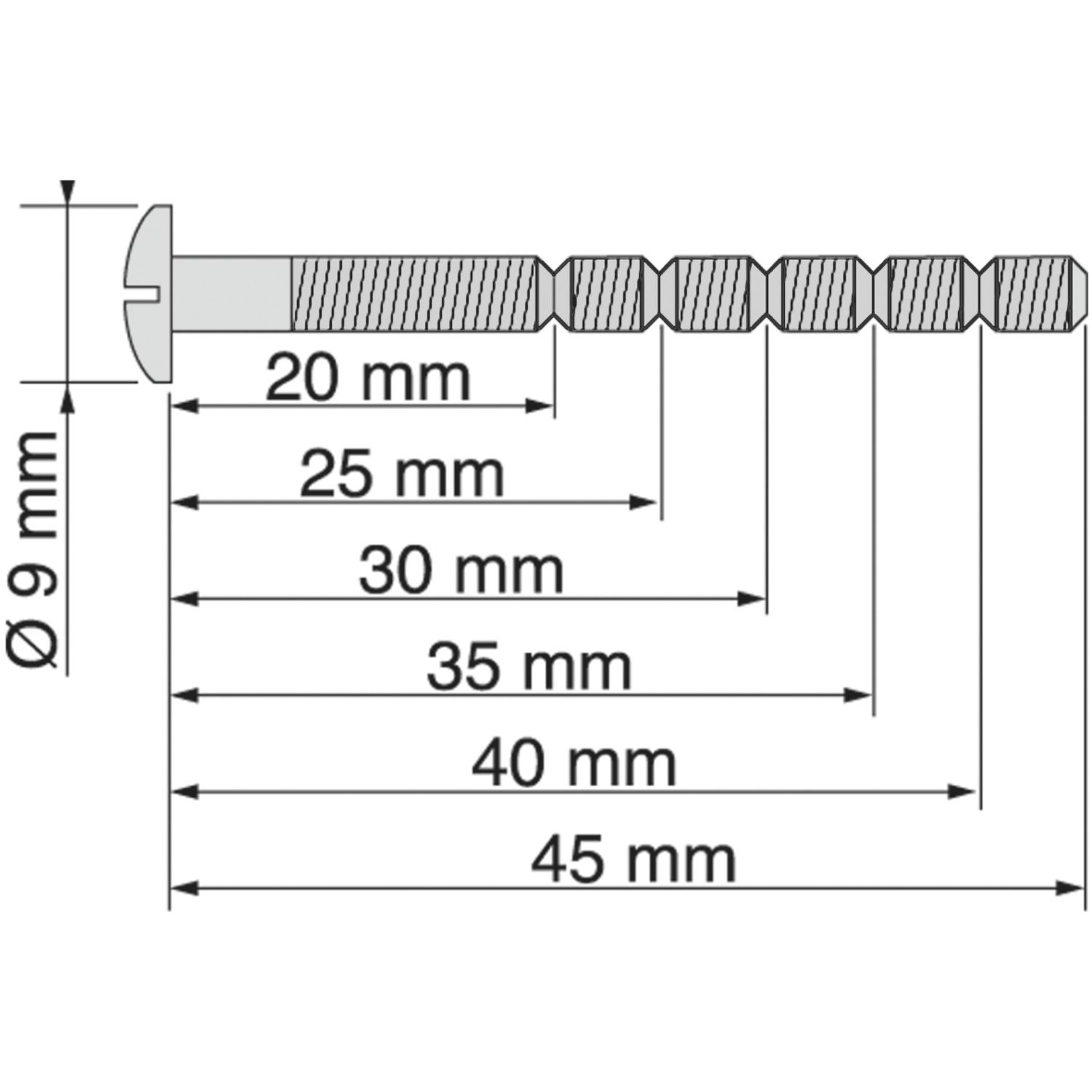 TORNILLOS AUTORROSCANTES M4X45MM X25