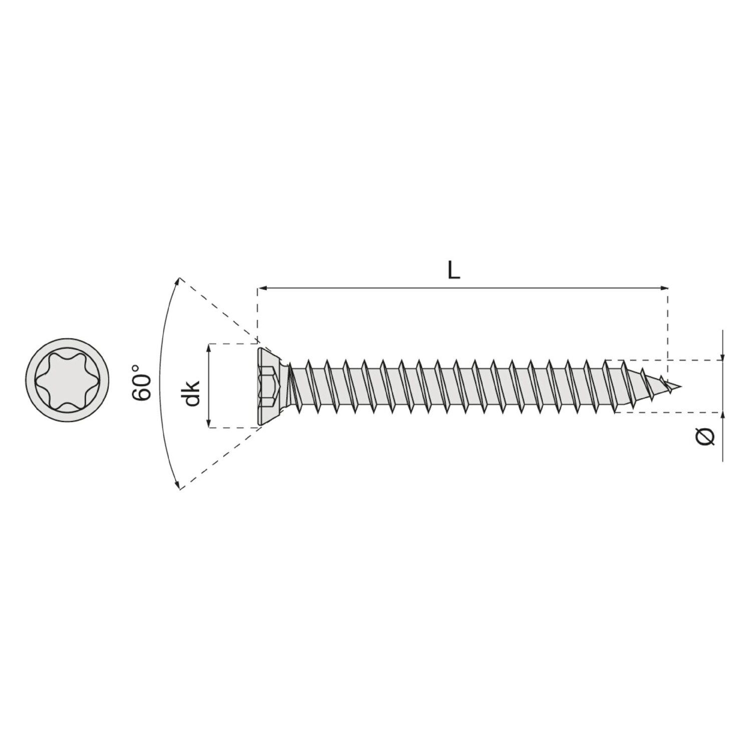 Tornillos de carpintería EXCLUSIVE® con cabeza avellanada torx