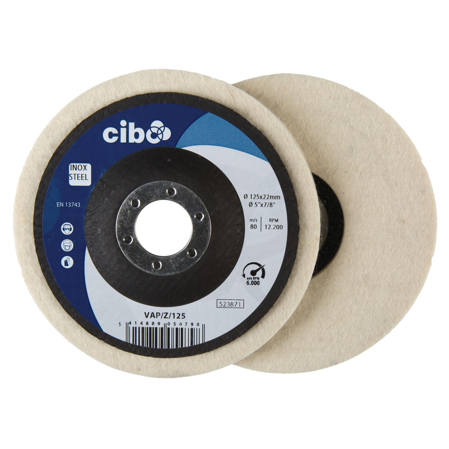 DISCO DE FIELTRO BLANDO D125X22 SOPORTE
