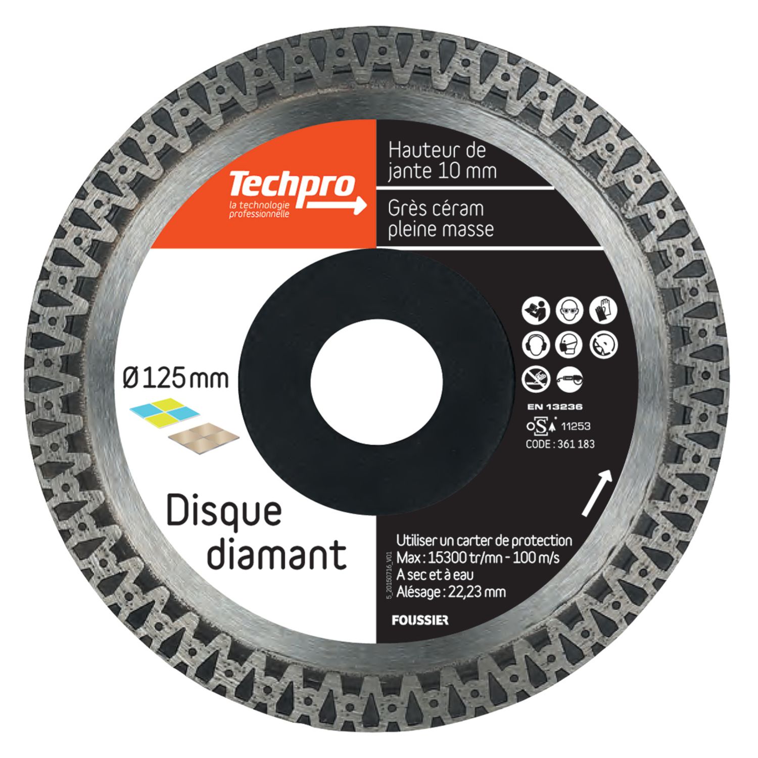DISCO DIAMANTADO D125 MATERIAU TECHPRO