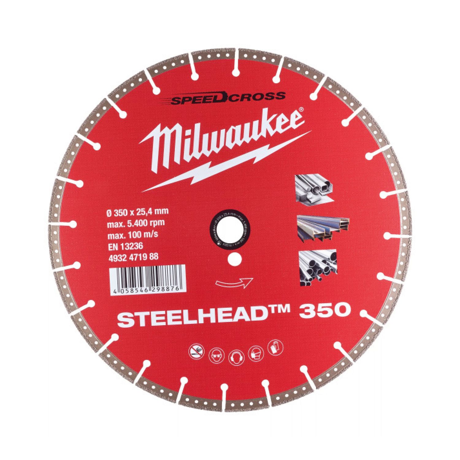 MILWAUKEE D350 DISCO DIAMANTADO DE ACERO
