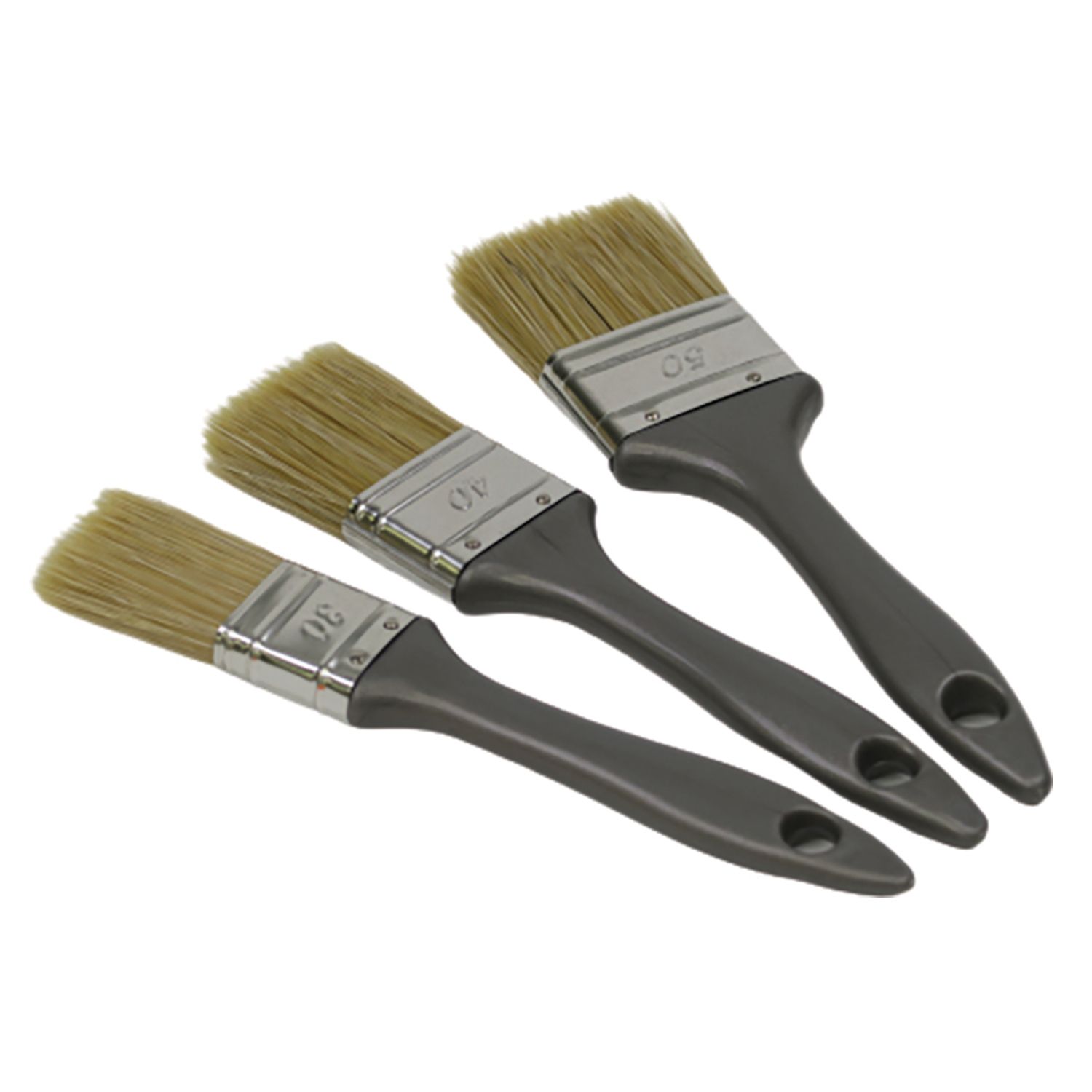 SET DE 3 PINCELES ACRÍLICOS PLANOS