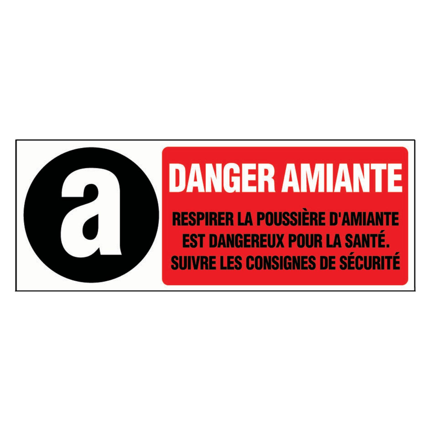 SEÑAL DE PELIGRO POR AMIANTO 330X120MM