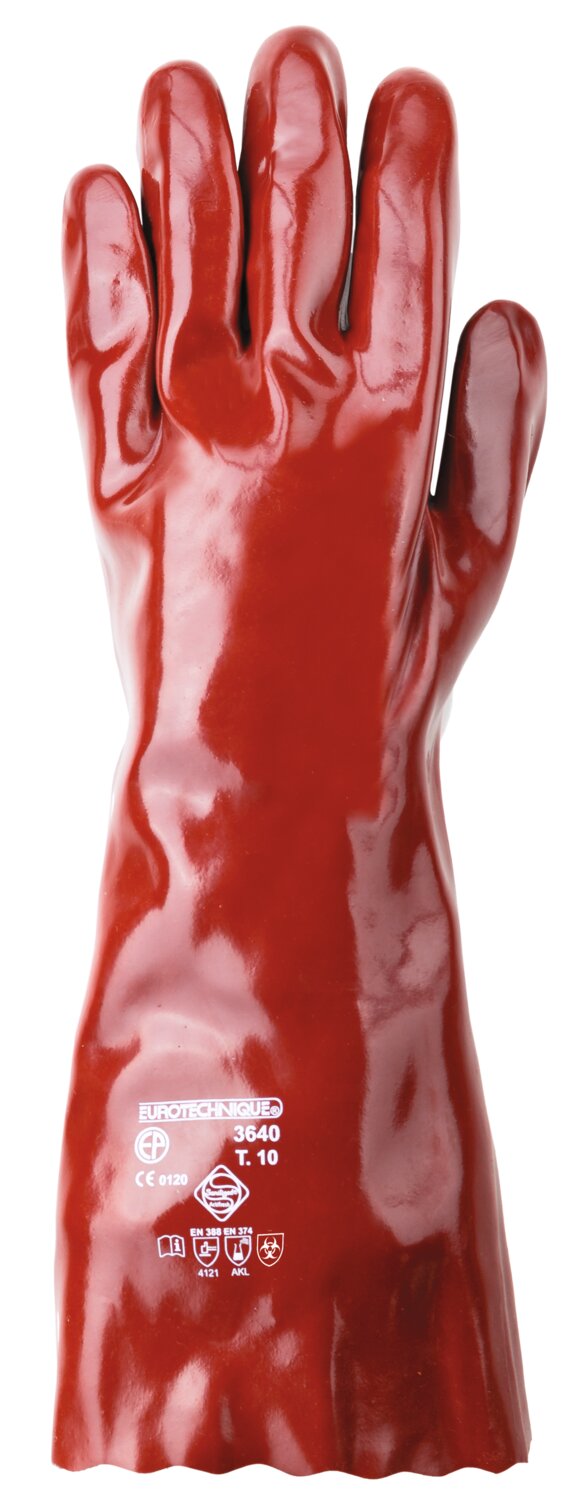 GUANTE PVC ROJO 40CM T10