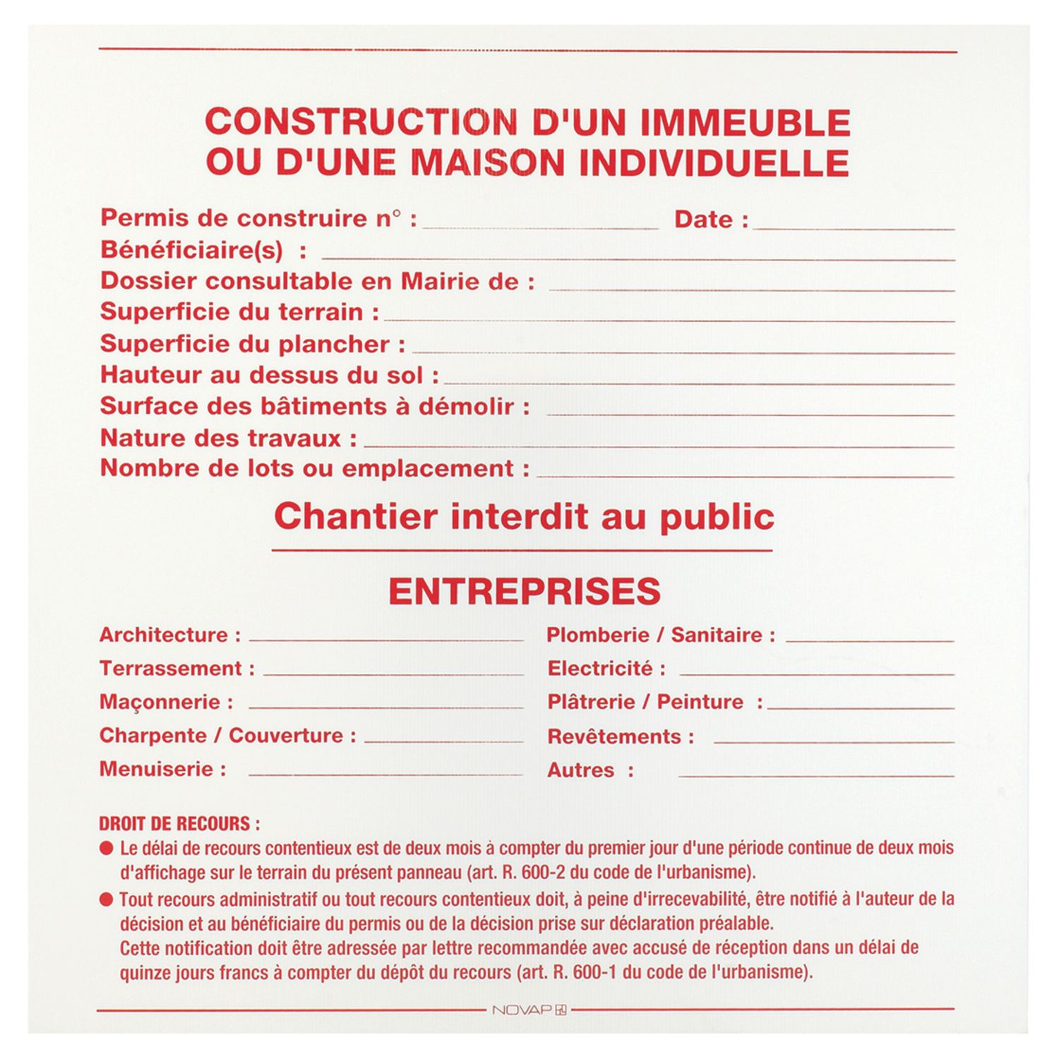 CARTEL DE LICENCIA DE OBRAS 800X800