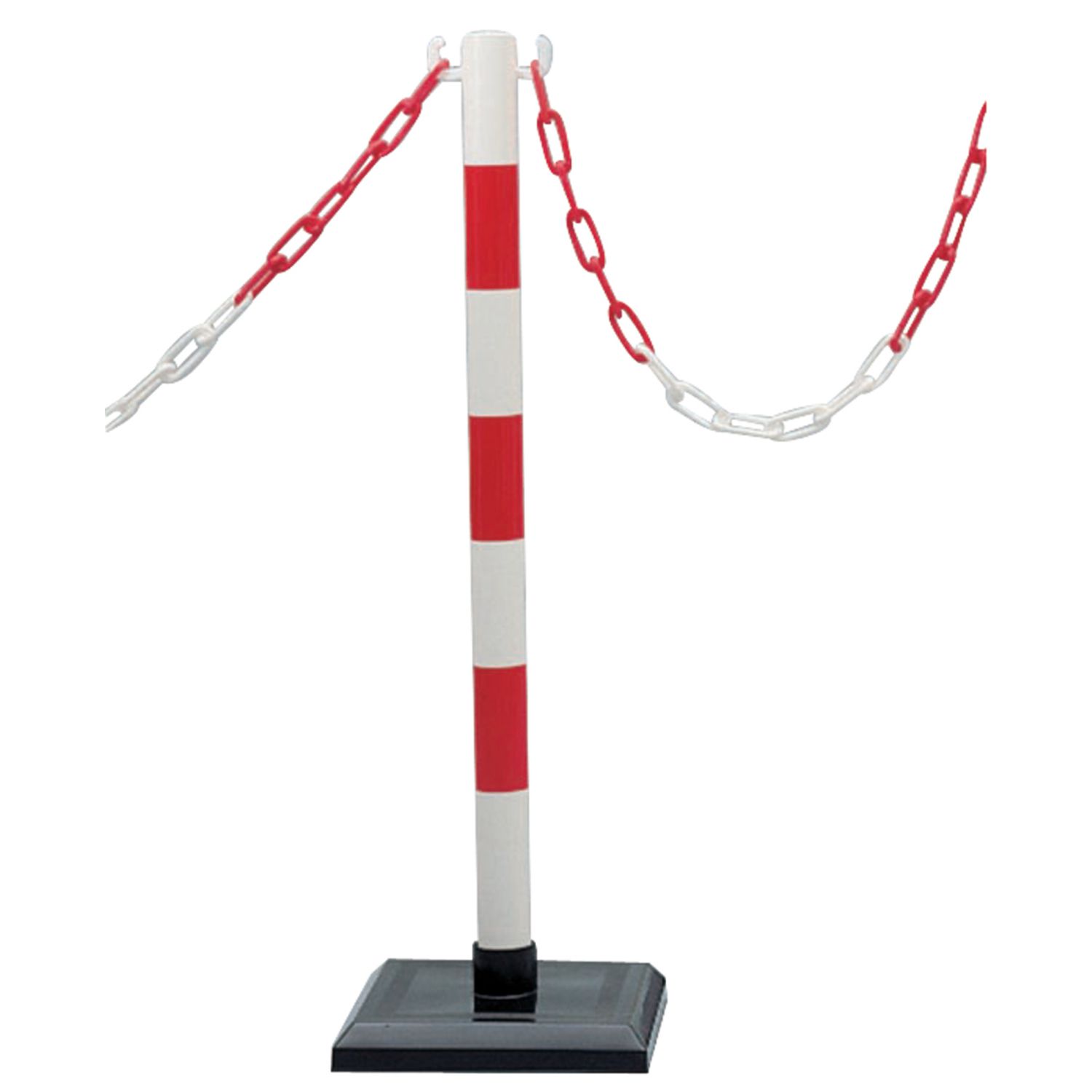 POSTE DE PVC CON BASE 3KG PESO ROJO/BLC