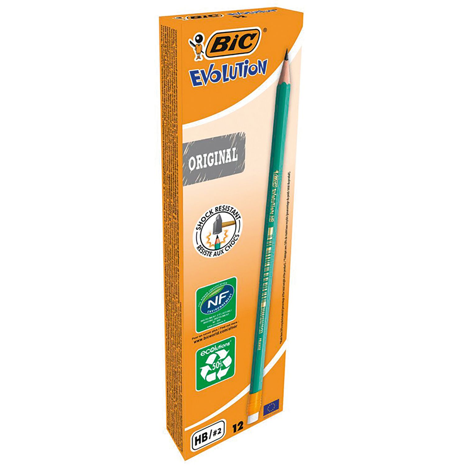 LÁPIZ GRAFITO BIC HB EMB GOMME X12