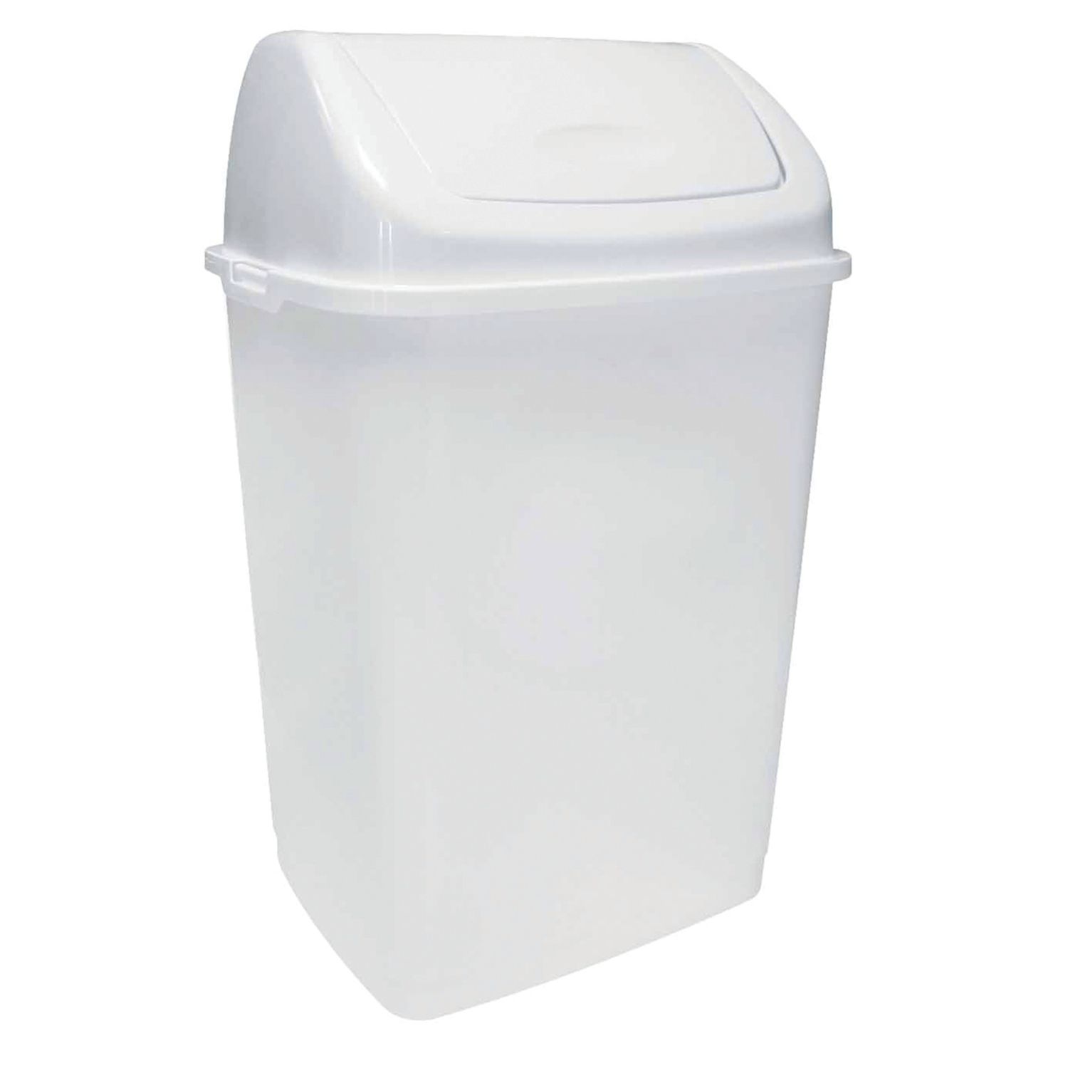 CUBO DE BASURA BAJO DE PLAST BLANCO 50L