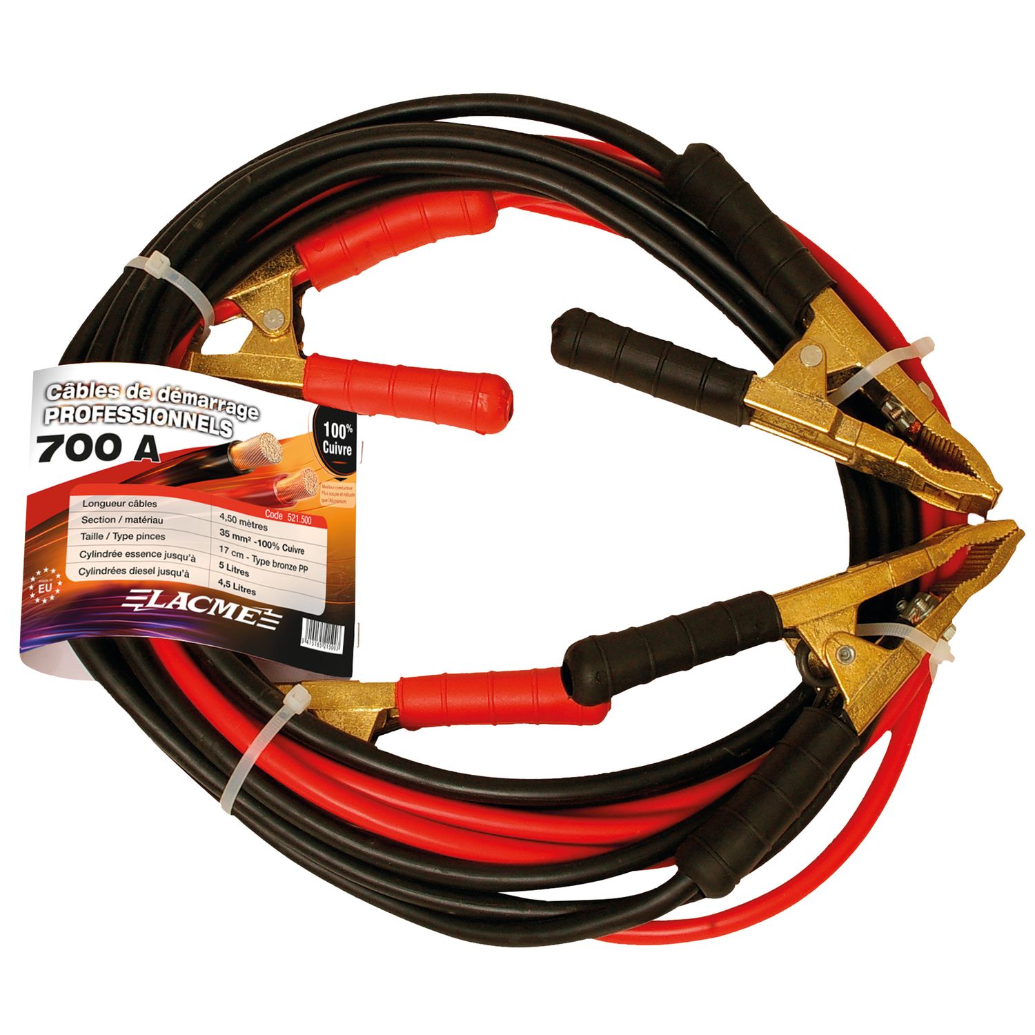 CABLE DE ARRANQUE 700 AH 2X4,5M COBRE