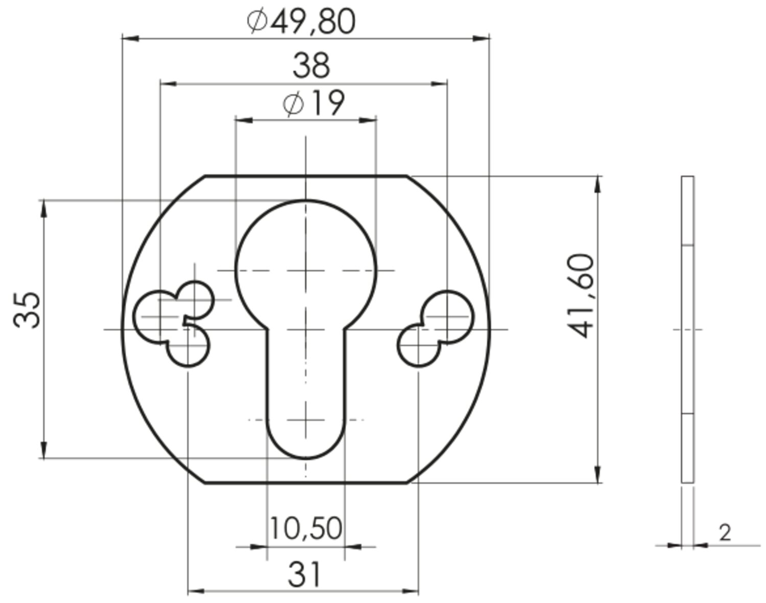 PROTECTOR DE CILINDRO 45MM CON TORNILLO