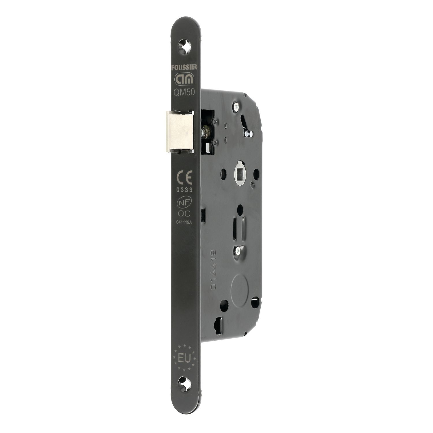 Eje de bloqueo 50 mm NC + QC Placa frontal negra, seguidor de 7 mm