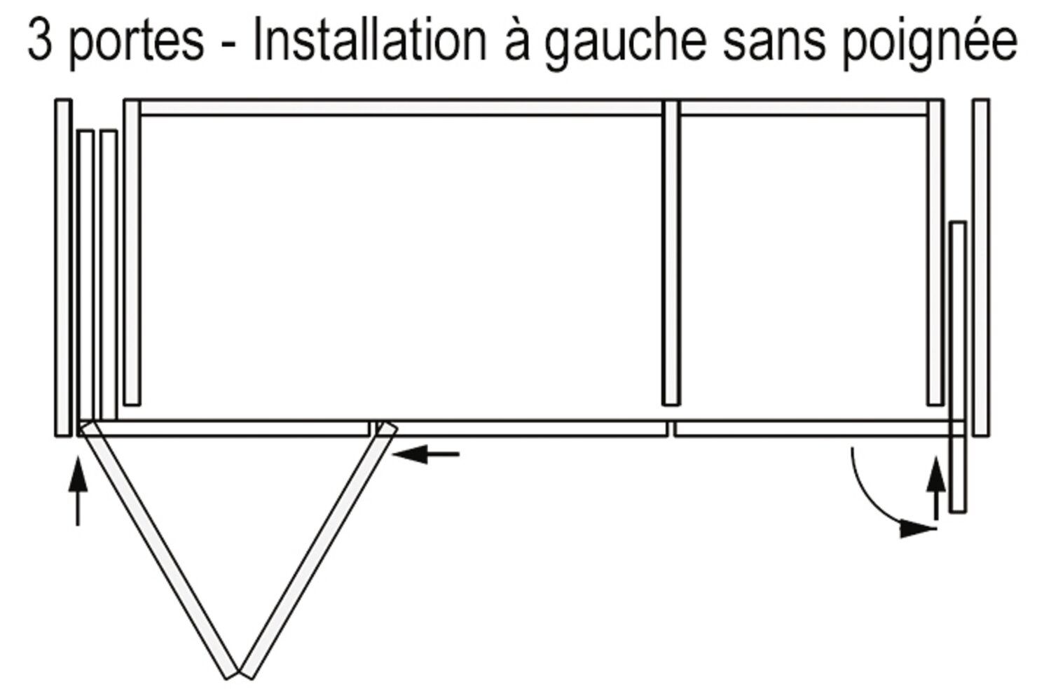 Juego de 3 puertas plegables de madera HAWA Concepta III 20 Puerta sin tirador