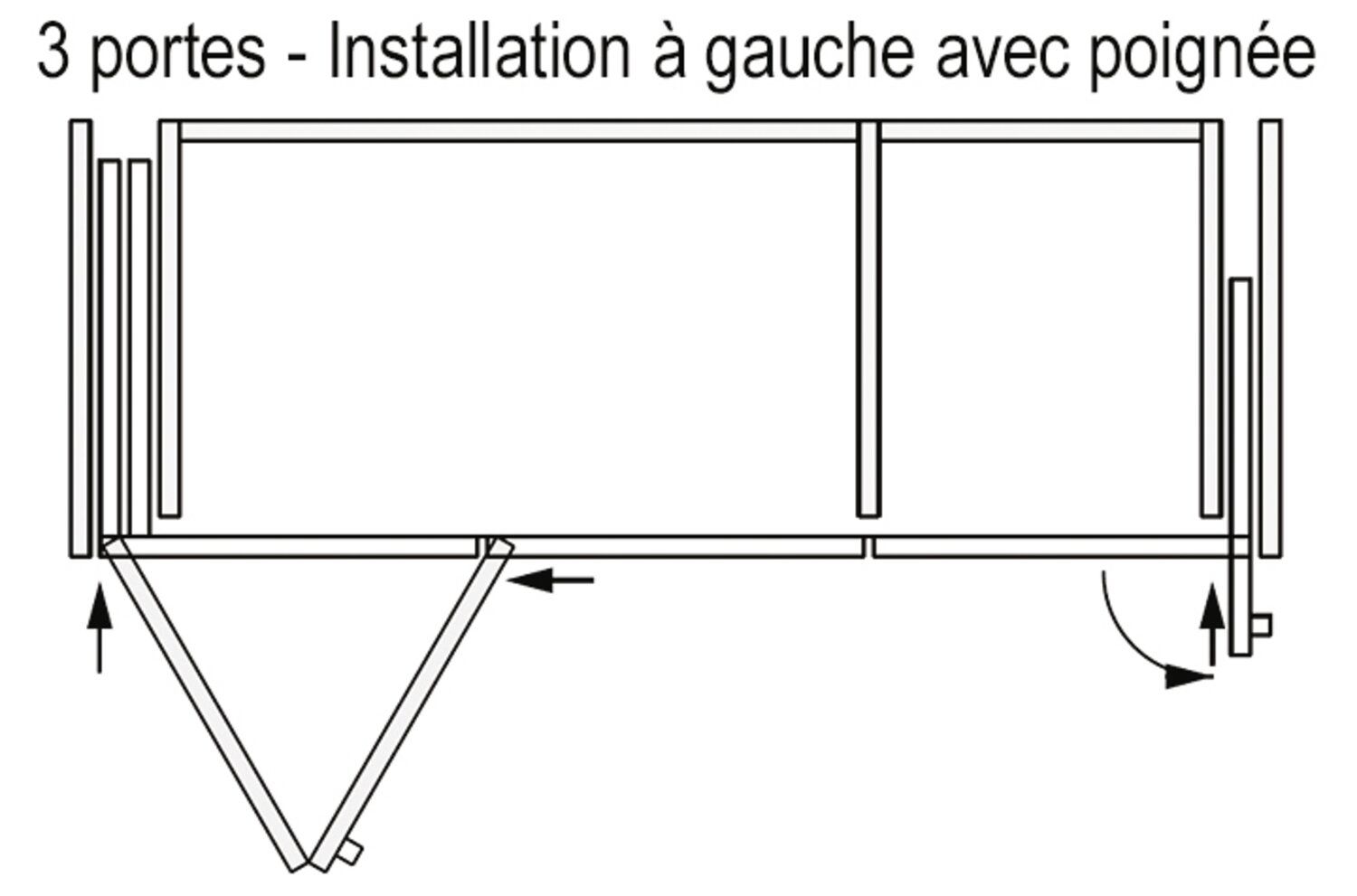 Juego de 3 puertas plegables de madera HAWA Concepta III 25 Puerta con tirador