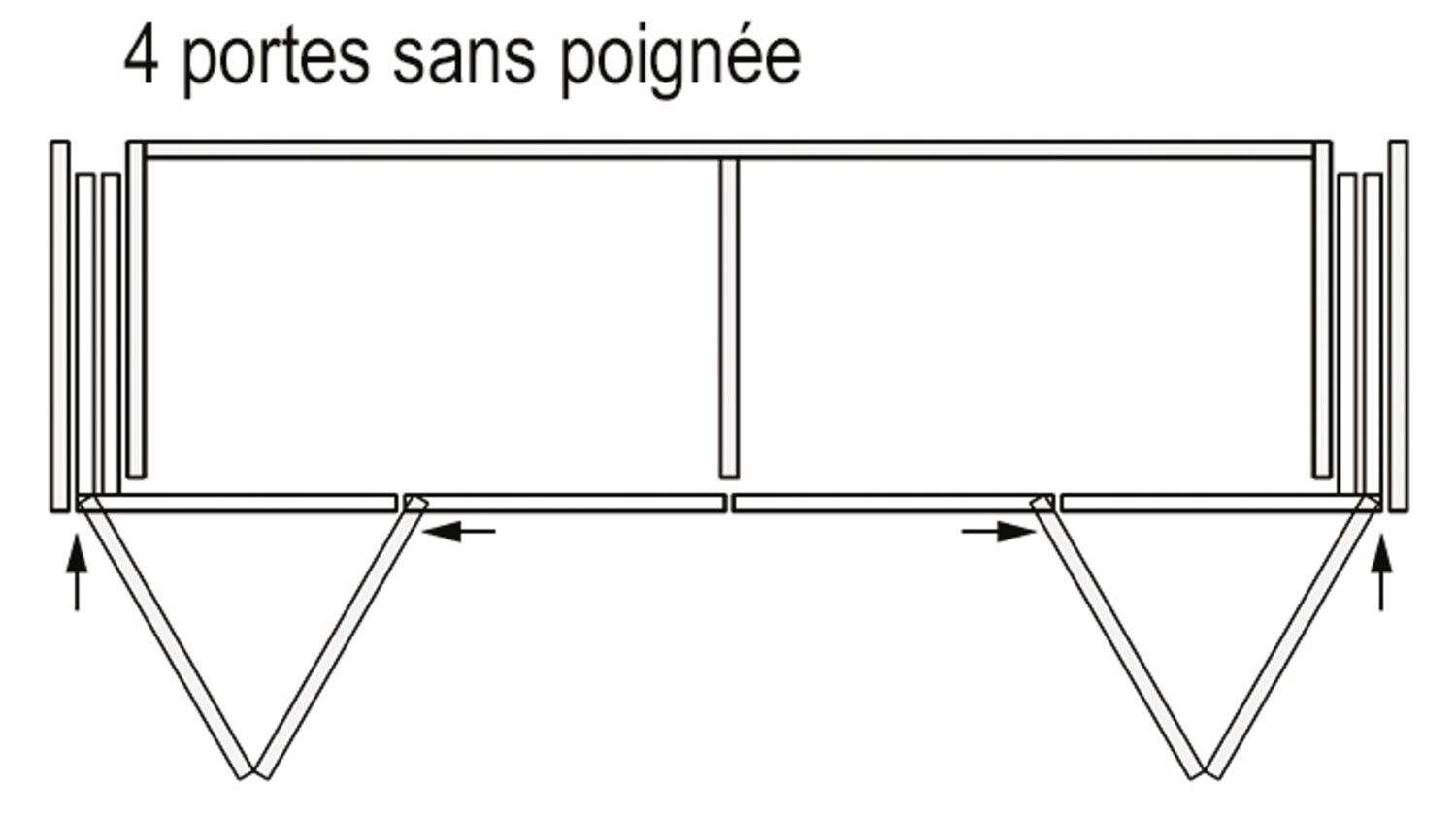 Juego de 4 puertas plegables de madera HAWA Concepta III 20 Puerta sin tirador