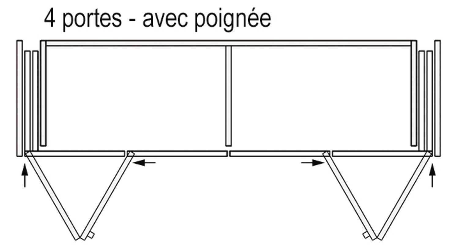 Juego de 4 puertas plegables de madera HAWA Concepta III 20 Puerta con tirador