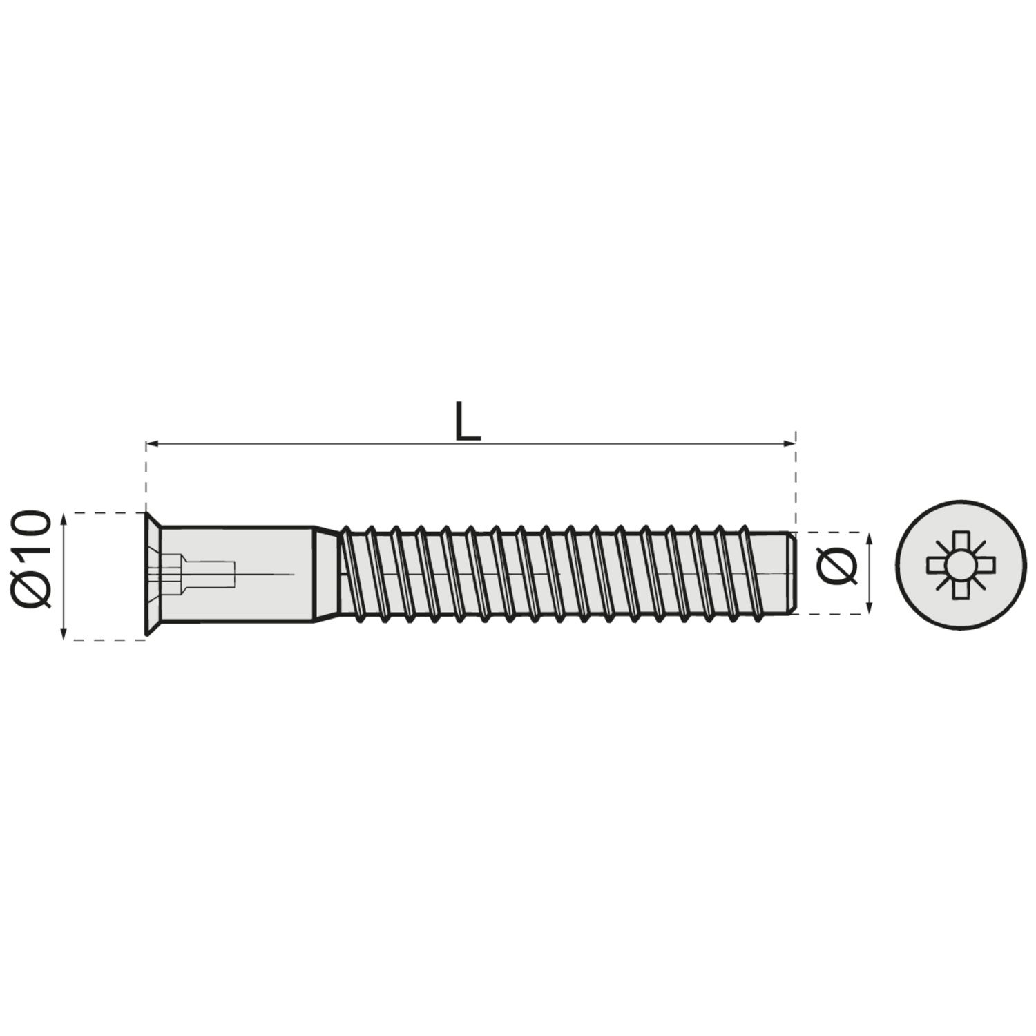 Tornillo de montaje de cabeza Pozidriv perforada