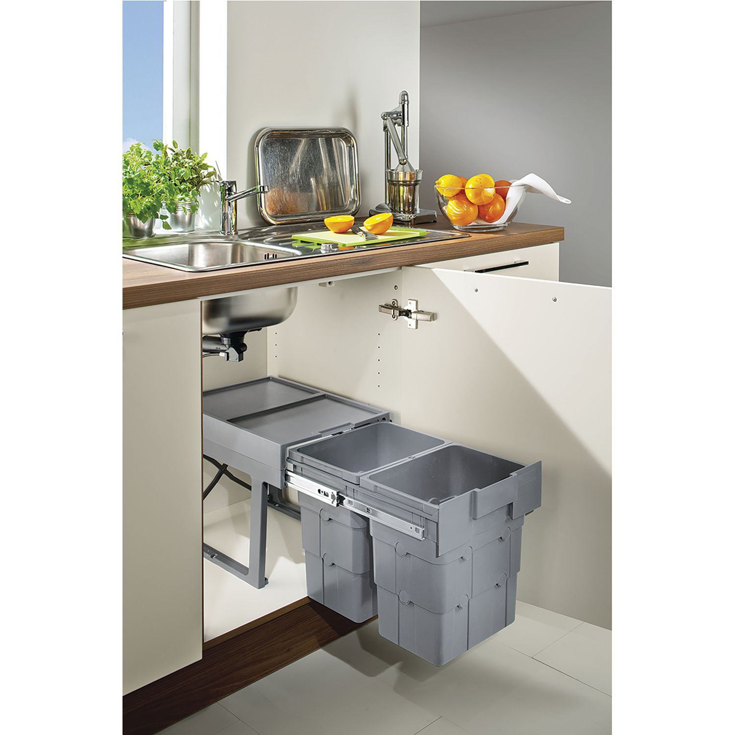 CUBO DE BASURA DESLIZANTE 16+16L