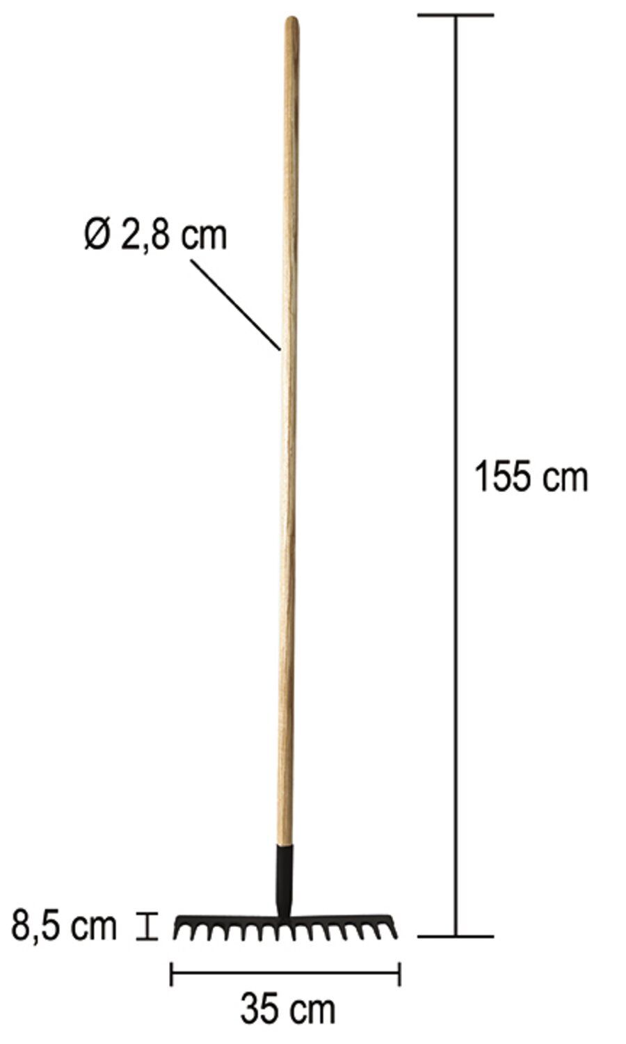 RASTRILLO 14DTS CURVAS TMANCHE MADERA TE