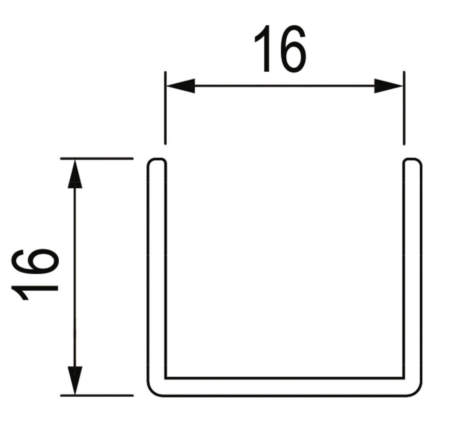 Perfil en U para racores de la serie 75